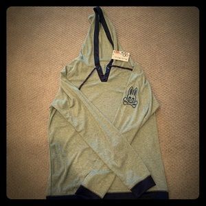 NWT Psycho Bunny Lightweight Hoodie Gray M